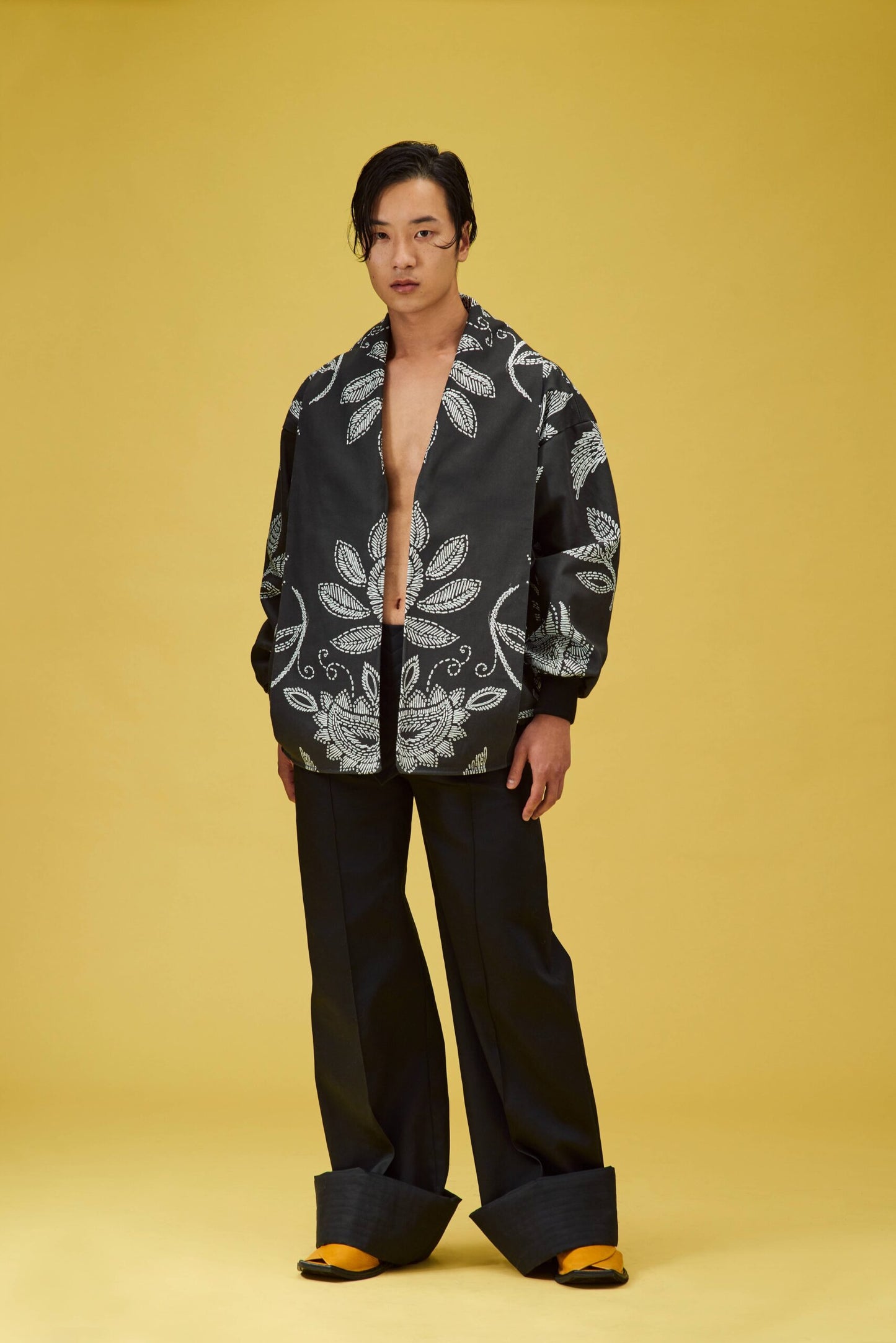 PRINTED DENIM BOMBER JACKET