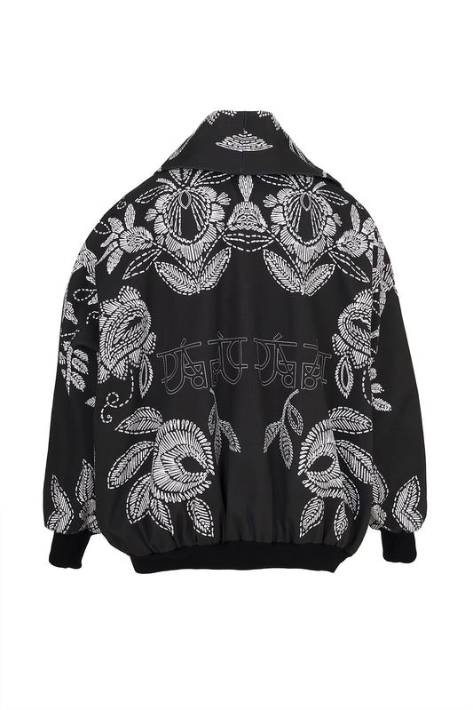 PRINTED DENIM BOMBER JACKET