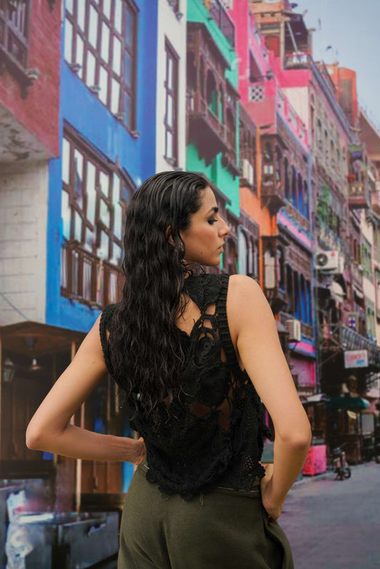 ADINKRA CROCHET VEST