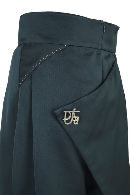 NAVY WRAP TROUSER