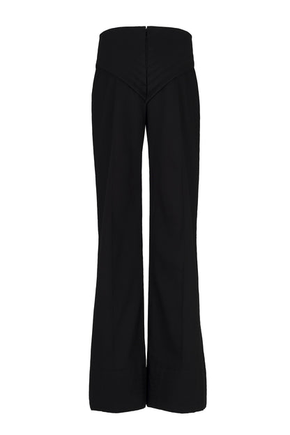 BLACK QUILTED SUIT TROUSER
