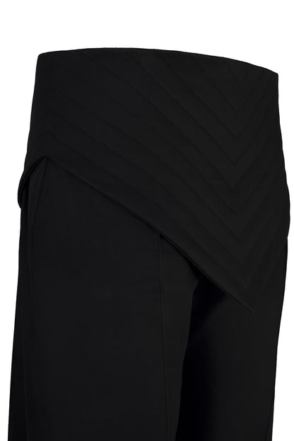 BLACK QUILTED SUIT TROUSER