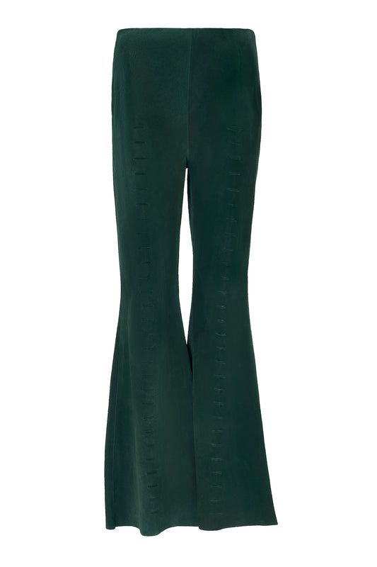 DIJÁGO LEATHER FLARE TROUSERS