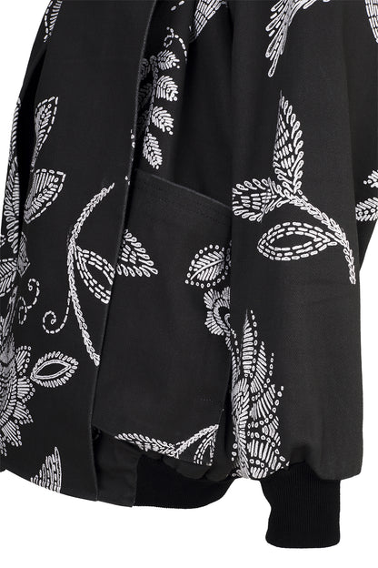 PRINTED DENIM BOMBER JACKET