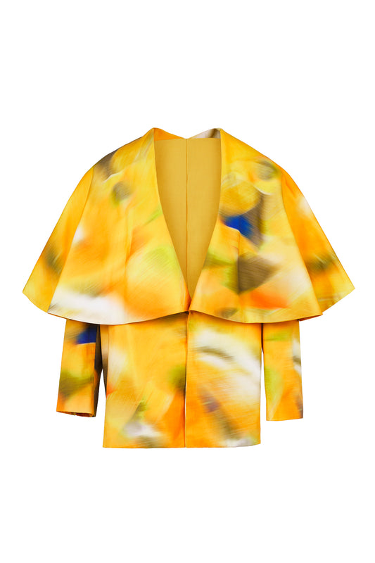 PRINTED HOODED BLAZER